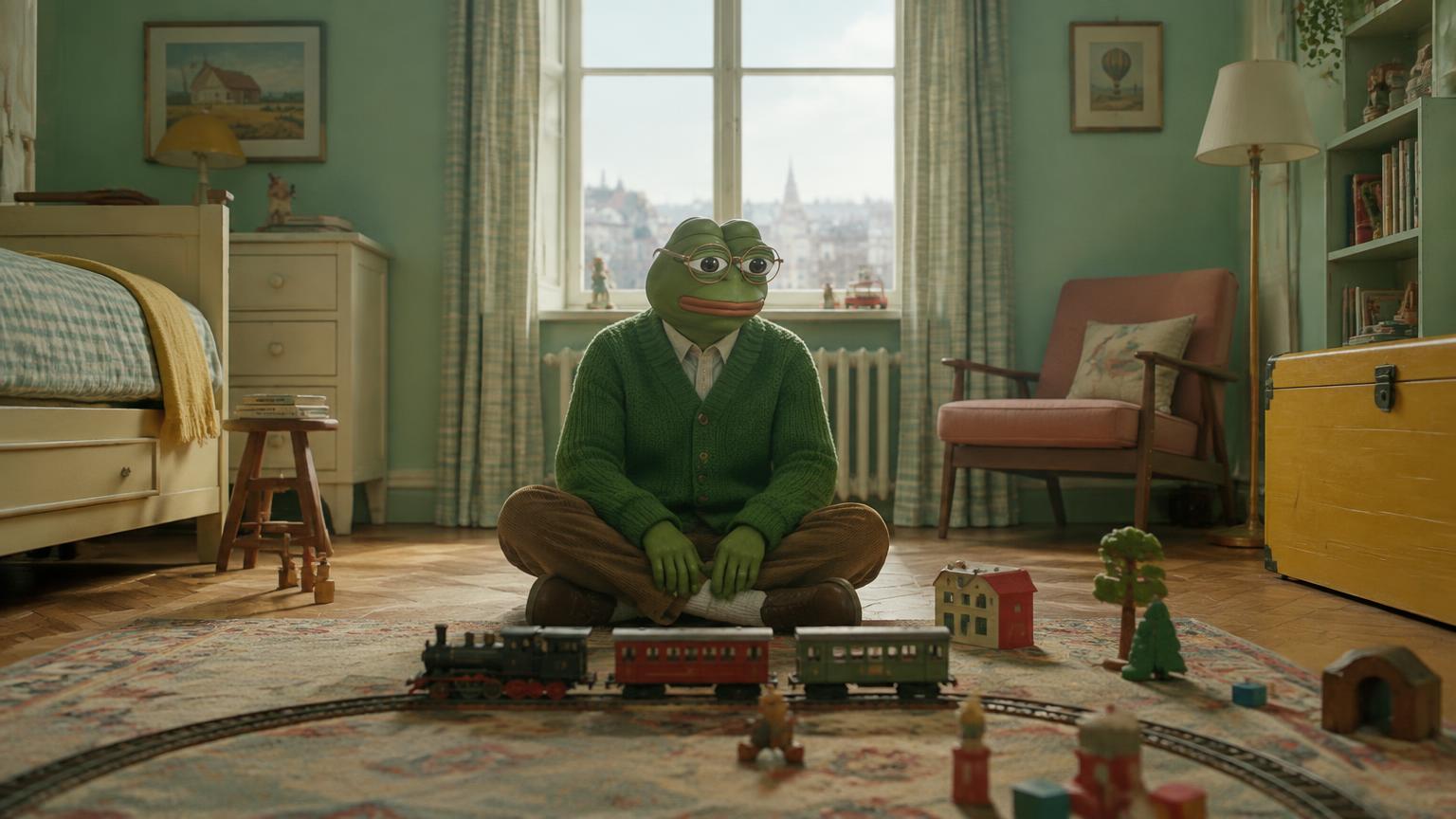 Frog memecoin as a person